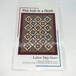 Five Inch Is a Cinch Quilt Pattern “Labor Day Stars” : 5 inch squares in 3 sizes